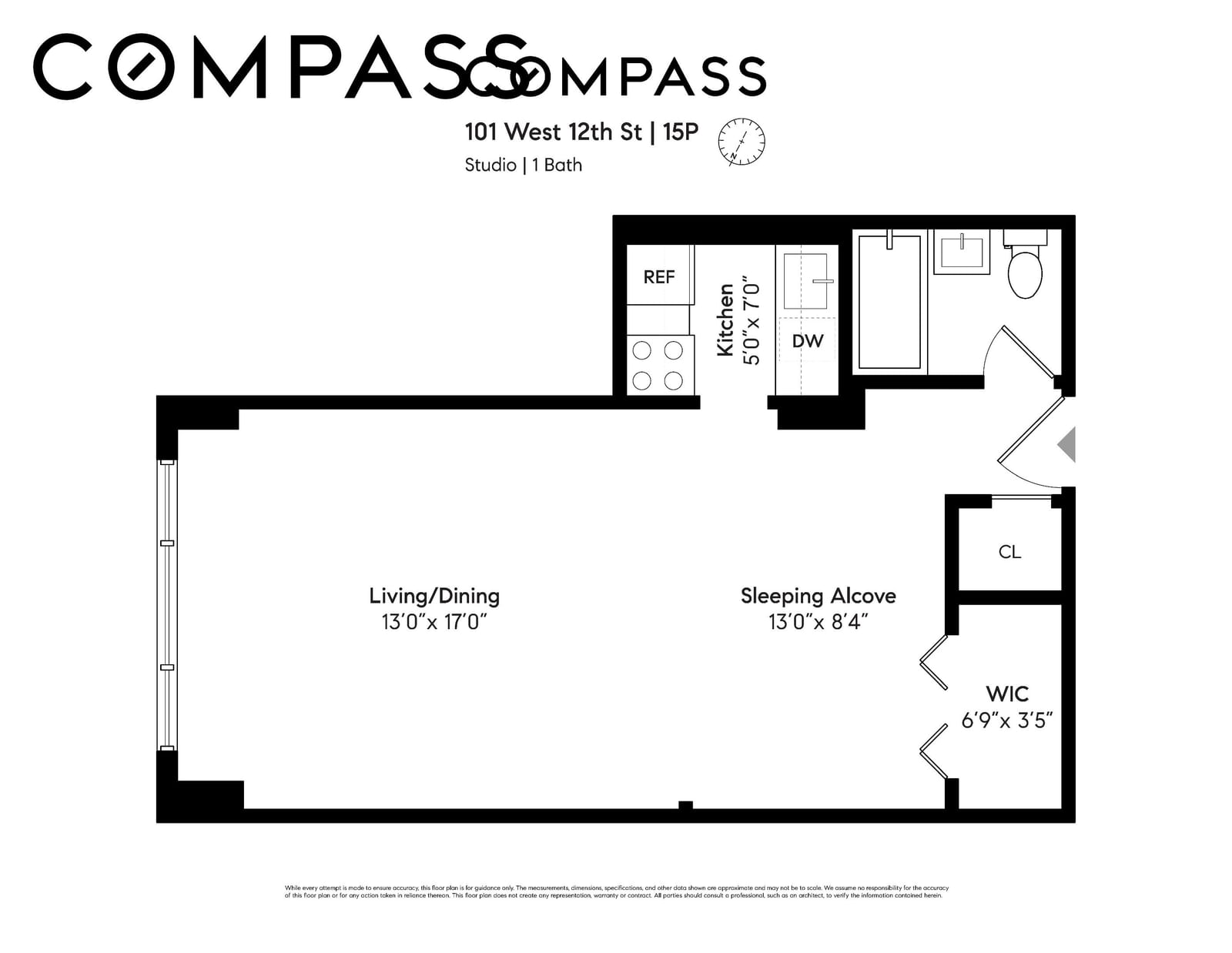 Real estate property located at 101 12th #15P, New York, West Village, New York City, NY, US