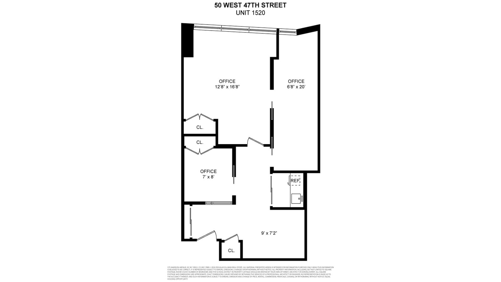 Real estate property located at 50 47TH #1520, New York, Midtown, New York City, NY, US