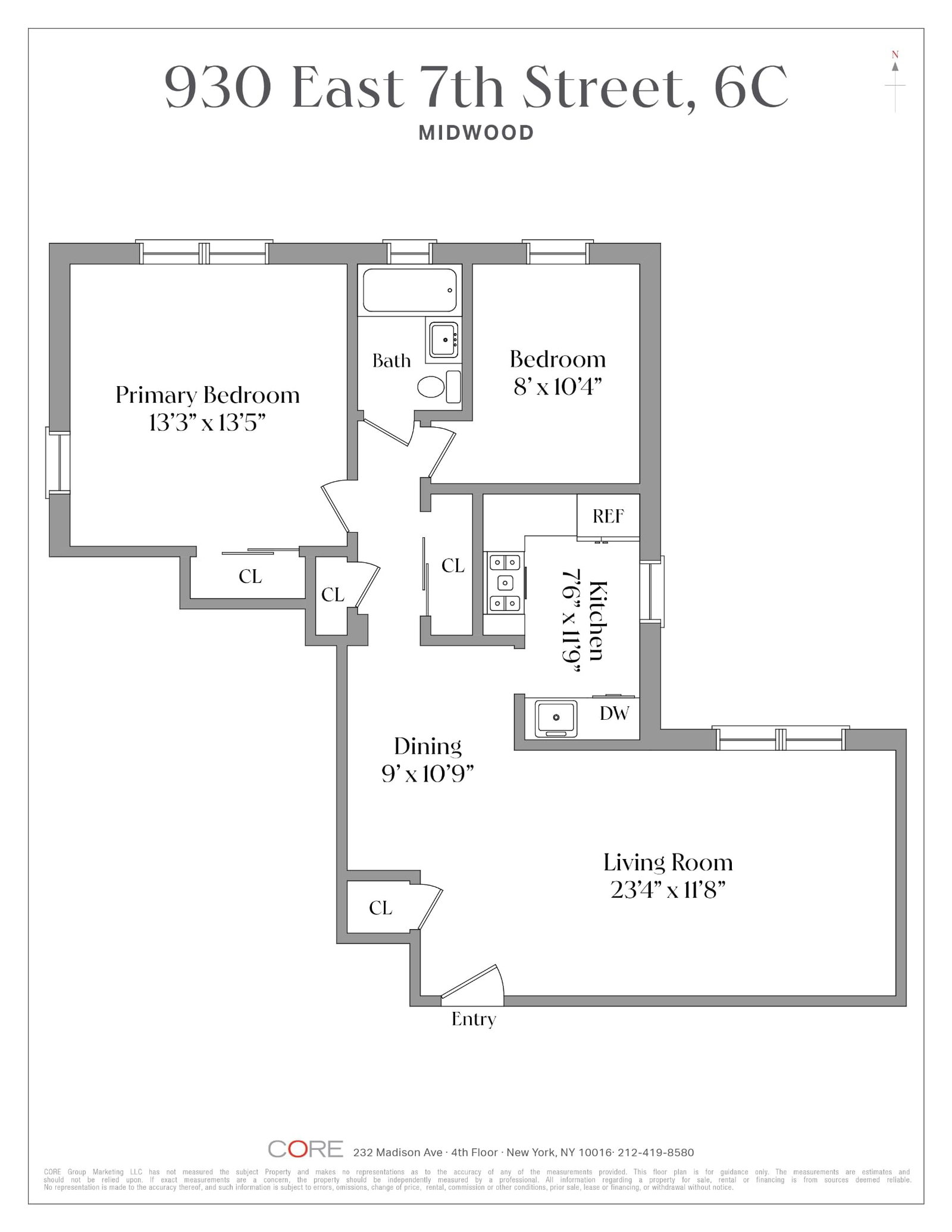 Real estate property located at 930 7th #6C, Kings, Midwood, New York City, NY, US
