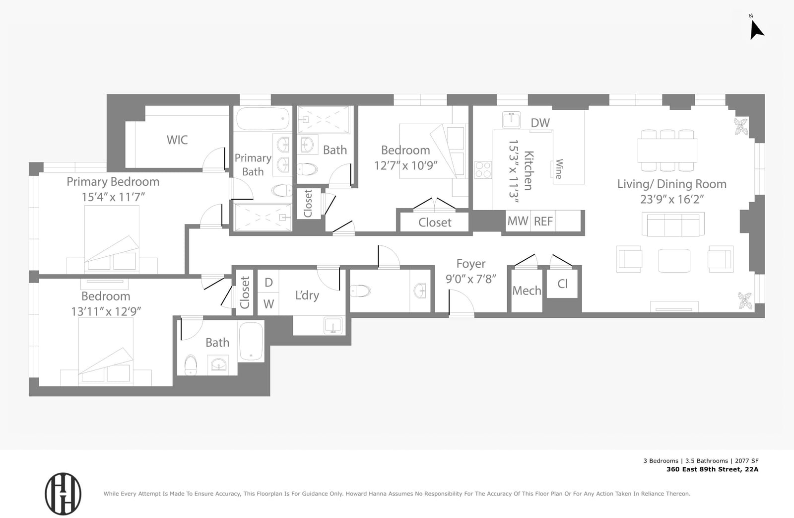 Real estate property located at 360 89th #22A, New York, Upper East Side, New York City, NY, US