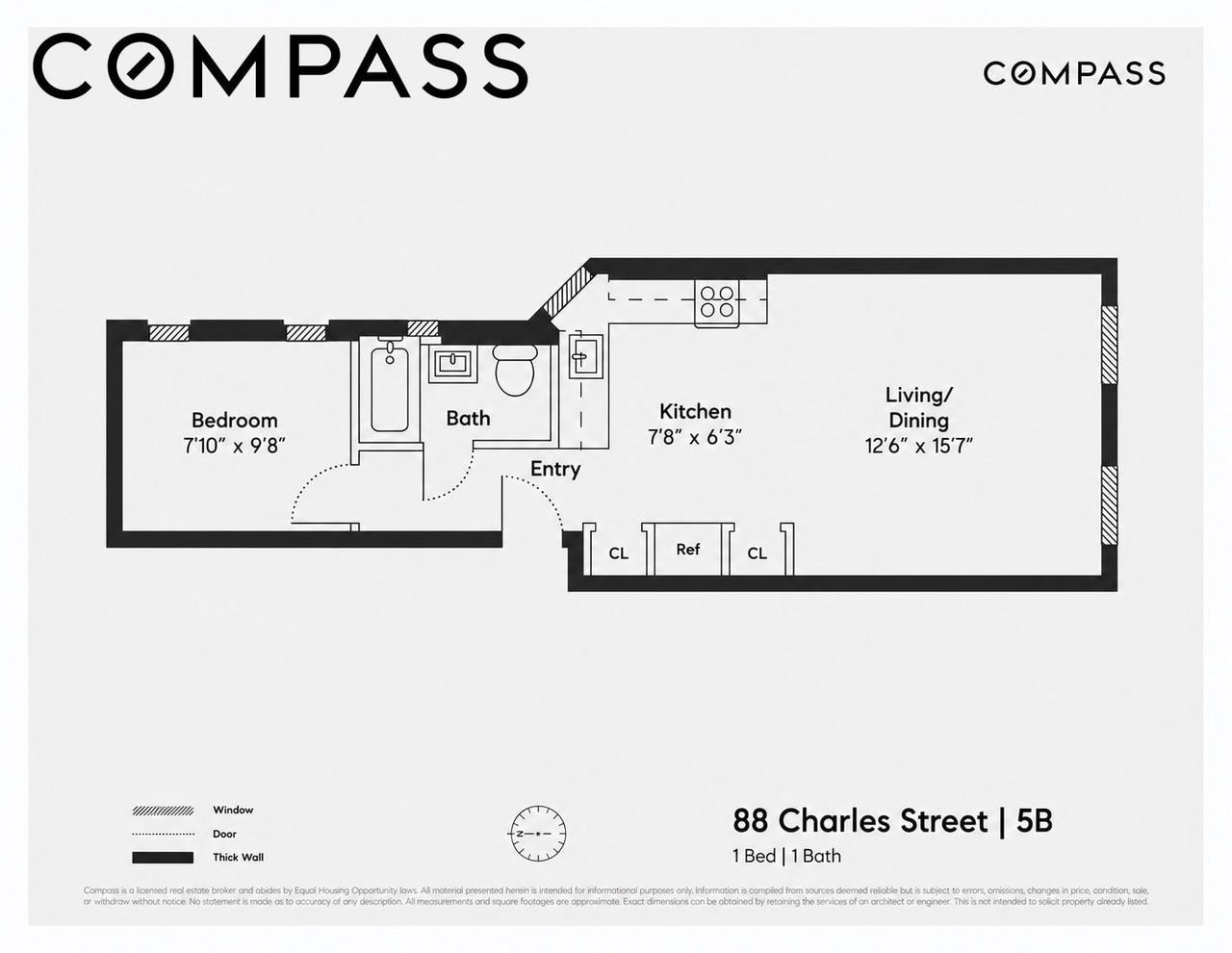 Real estate property located at 88 Charles #5B, New York, West Village, New York City, NY, US