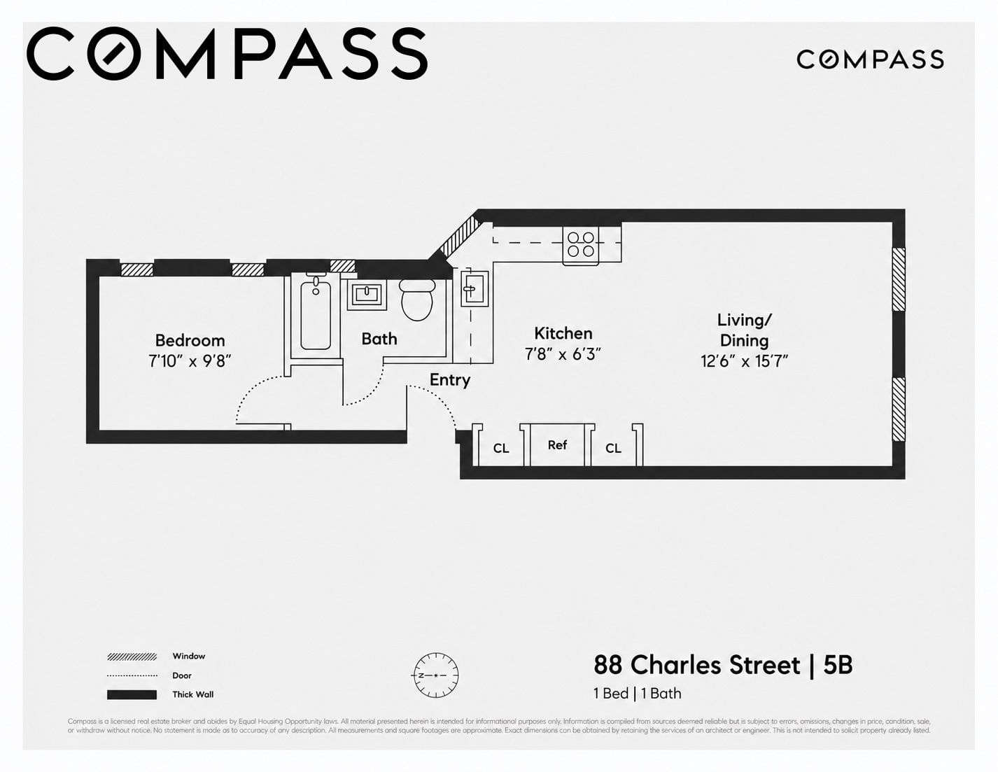 Real estate property located at 88 Charles #5B, New York, West Village, New York City, NY, US