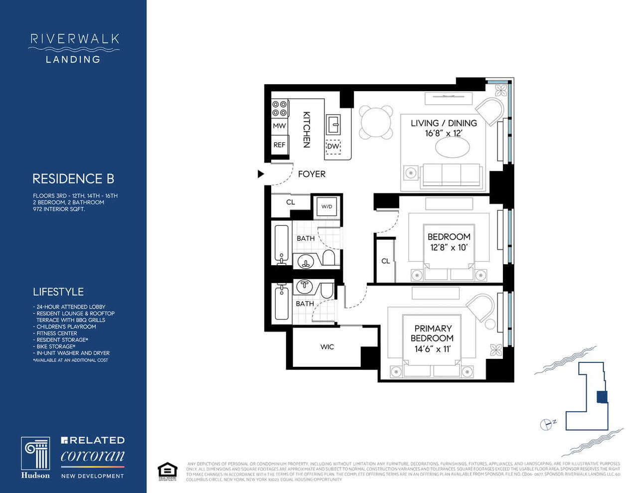 Real estate property located at 425 MAIN #10B, New York, Roosevelt Island, New York City, NY, US