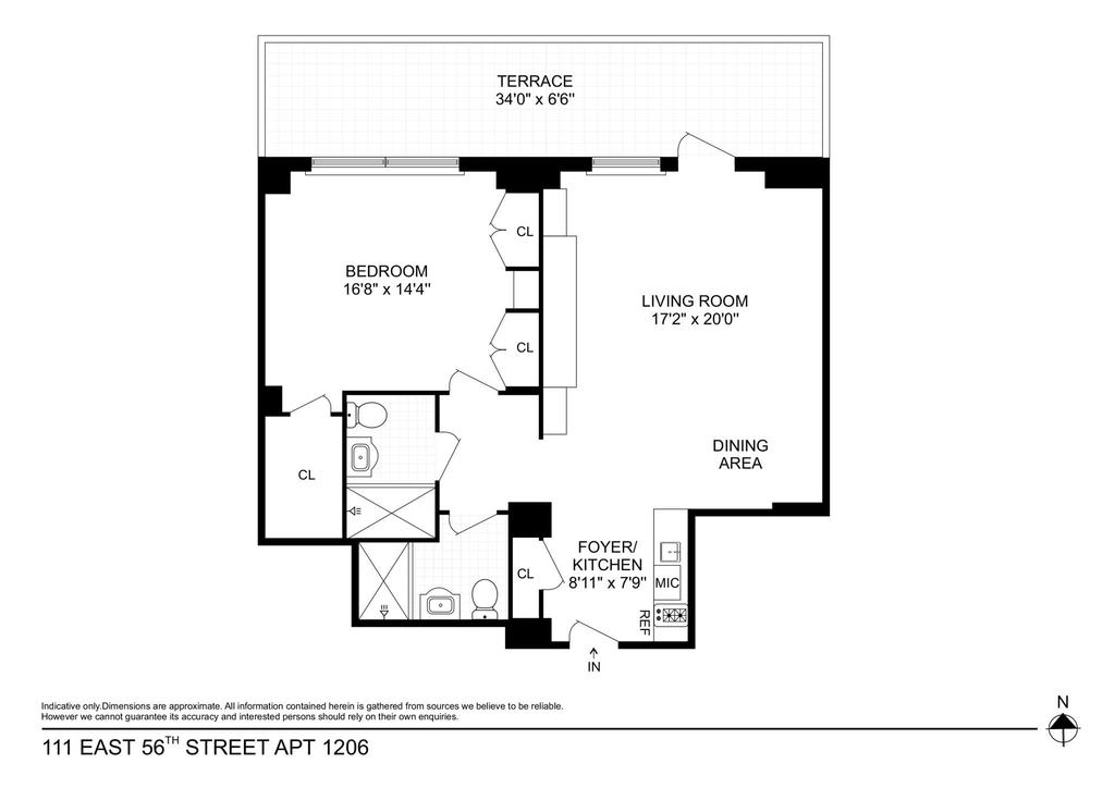 Real estate property located at 111 56TH #1206, New York, Midtown East, New York City, NY, US