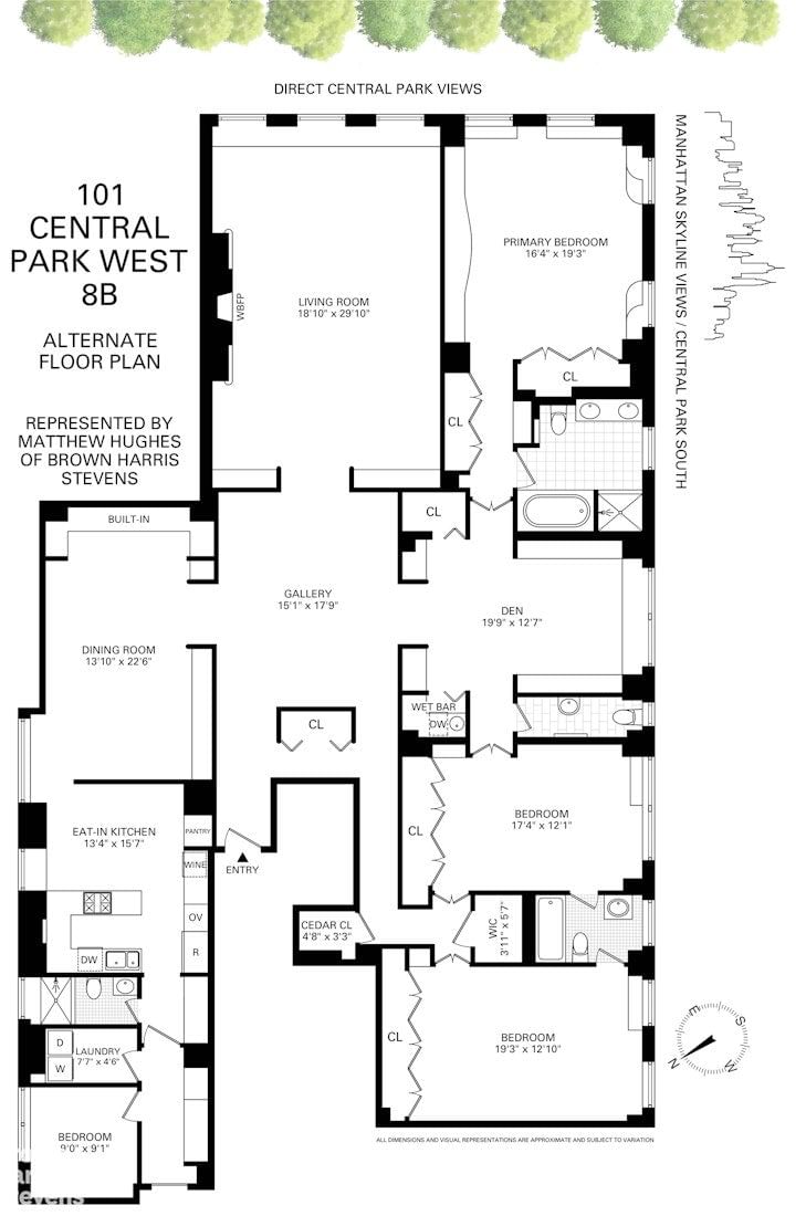 Real estate property located at 101 CENTRAL #8B, New York, Lincoln Square, New York City, NY, US