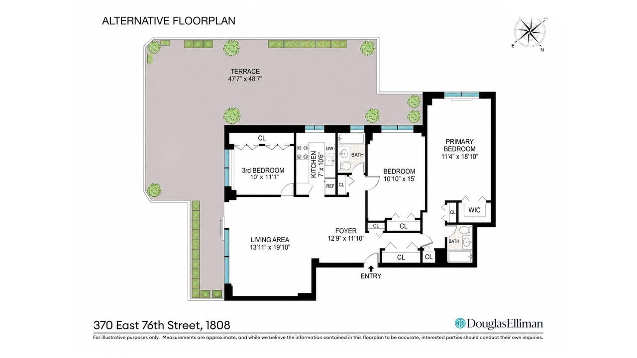 Real estate property located at 370 76TH A1808, New York, Lenox Hill, New York City, NY, US