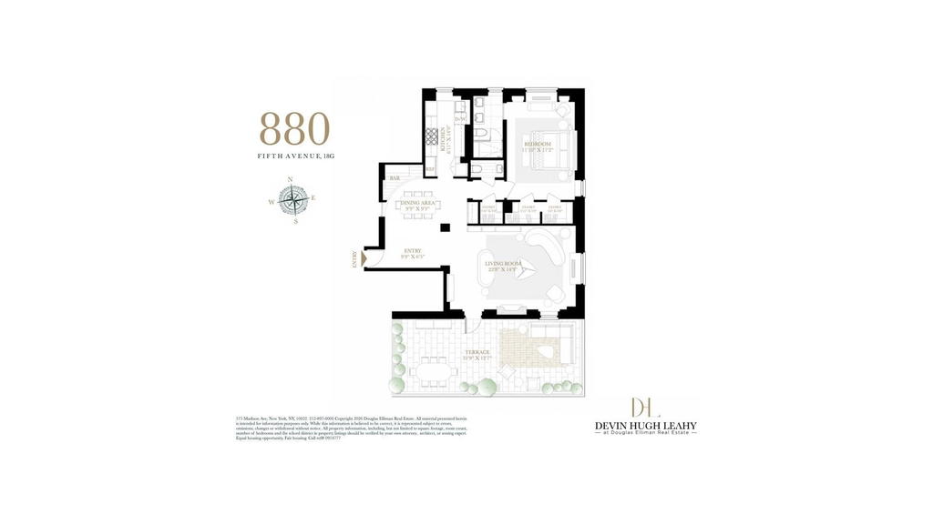 Real estate property located at 880 5TH #18G, New York, Lenox Hill, New York City, NY, US