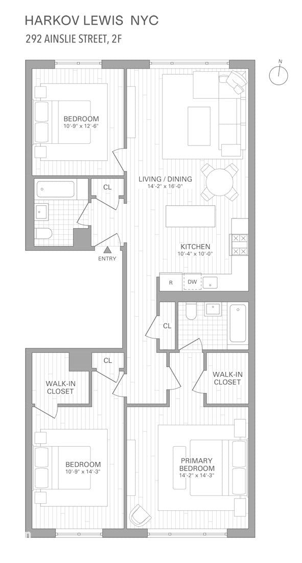 Real estate property located at 292 AINSLIE #2F, Kings, Williamsburg, New York City, NY, US