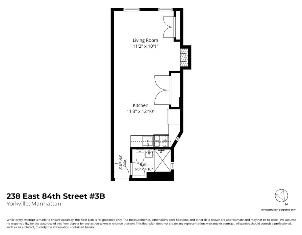 Real estate property located at 238 84th #3B, New York, Yorkville, New York City, NY, US