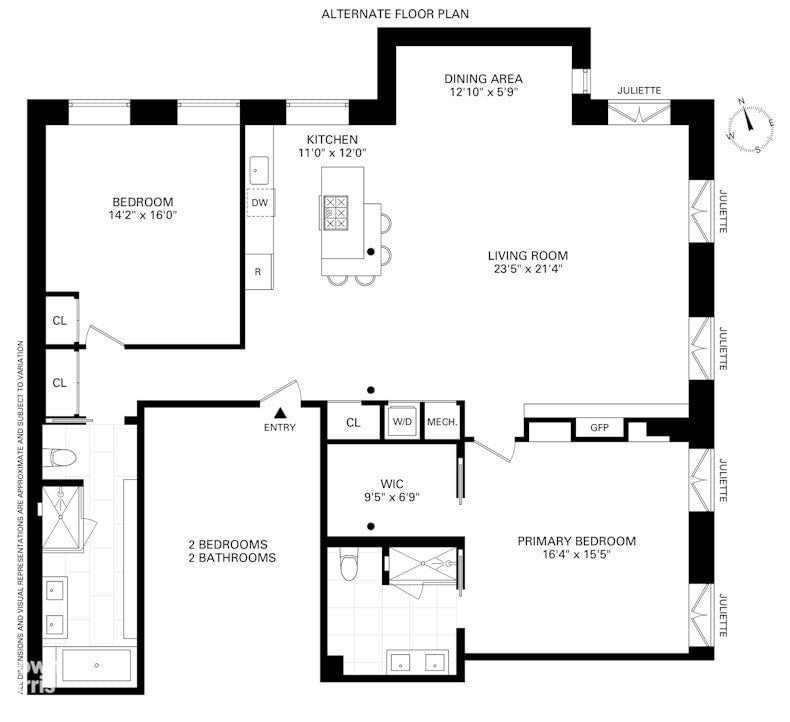 Real estate property located at 374 BROOME #4NORTH, New York, Nolita, New York City, NY, US
